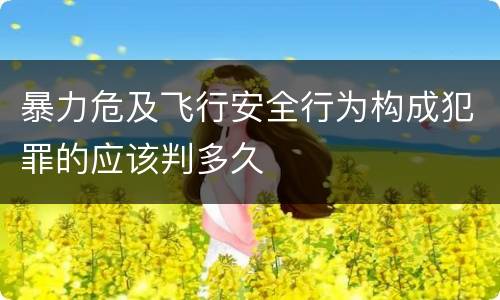 暴力危及飞行安全行为构成犯罪的应该判多久