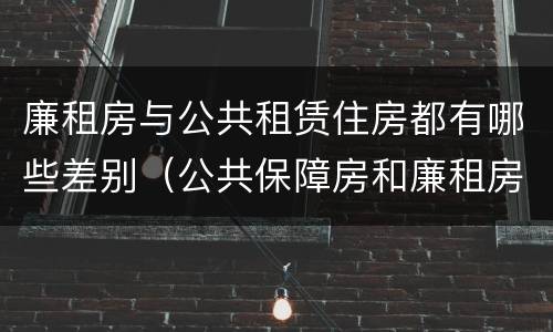 廉租房与公共租赁住房都有哪些差别（公共保障房和廉租房的区别）