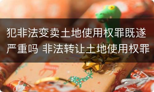 犯非法变卖土地使用权罪既遂严重吗 非法转让土地使用权罪既遂标准