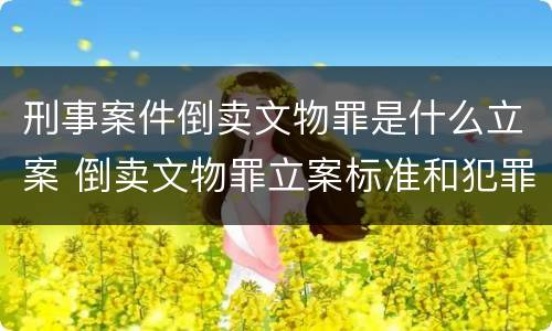 刑事案件倒卖文物罪是什么立案 倒卖文物罪立案标准和犯罪构成