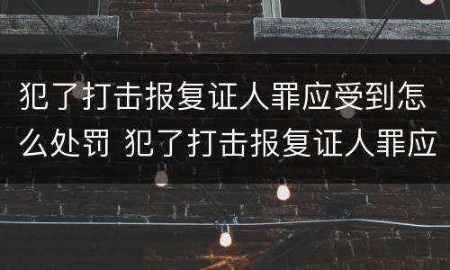 犯了打击报复证人罪应受到怎么处罚 犯了打击报复证人罪应受到怎么处罚呢