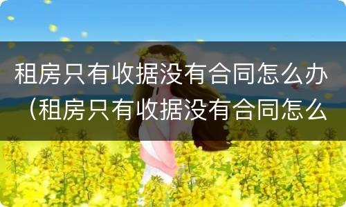 租房只有收据没有合同怎么办（租房只有收据没有合同怎么办呢）