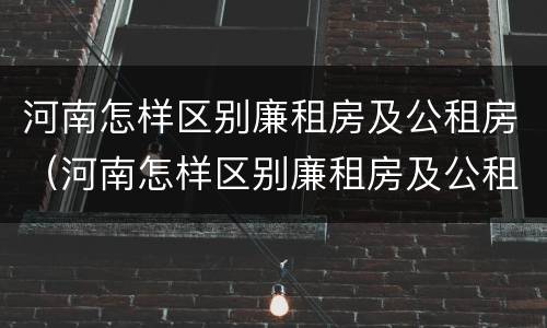 河南怎样区别廉租房及公租房（河南怎样区别廉租房及公租房呢）