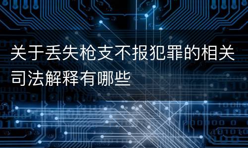 关于丢失枪支不报犯罪的相关司法解释有哪些