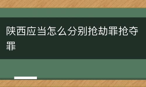 陕西应当怎么分别抢劫罪抢夺罪