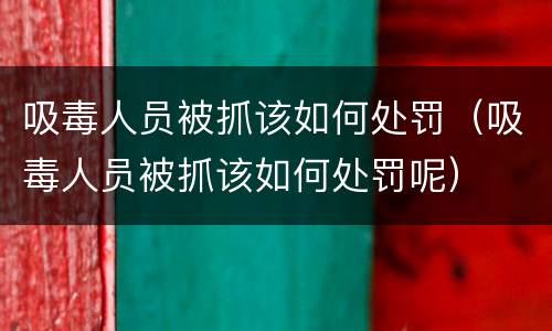 吸毒人员被抓该如何处罚（吸毒人员被抓该如何处罚呢）