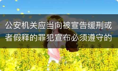 公安机关应当向被宣告缓刑或者假释的罪犯宣布必须遵守的规定是什么