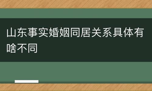 山东事实婚姻同居关系具体有啥不同
