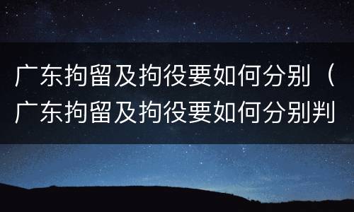 广东拘留及拘役要如何分别（广东拘留及拘役要如何分别判决）