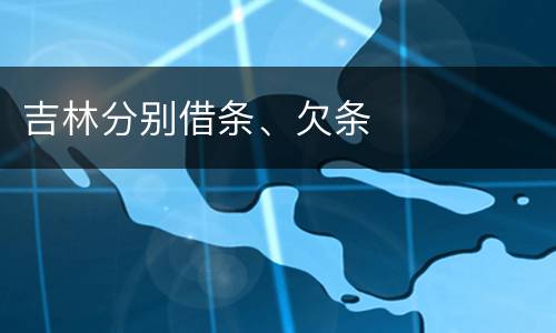 吉林分别借条、欠条