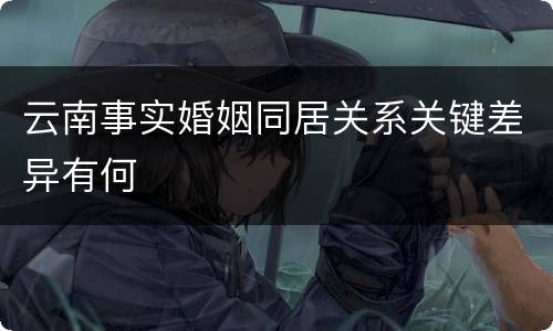 云南事实婚姻同居关系关键差异有何