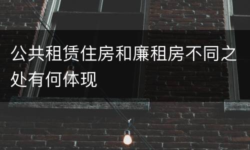 公共租赁住房和廉租房不同之处有何体现