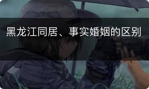 黑龙江同居、事实婚姻的区别