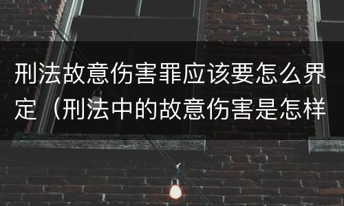 刑法故意伤害罪应该要怎么界定（刑法中的故意伤害是怎样定义的）