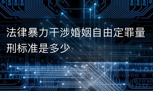 法律暴力干涉婚姻自由定罪量刑标准是多少
