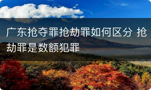 广东抢夺罪抢劫罪如何区分 抢劫罪是数额犯罪