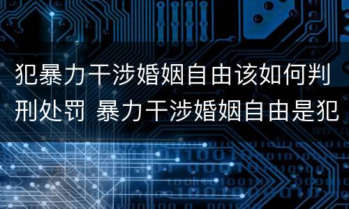 犯暴力干涉婚姻自由该如何判刑处罚 暴力干涉婚姻自由是犯罪吗