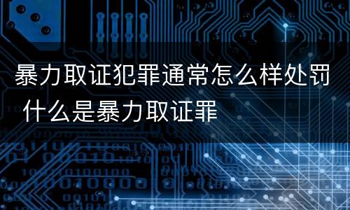 暴力取证犯罪通常怎么样处罚 什么是暴力取证罪