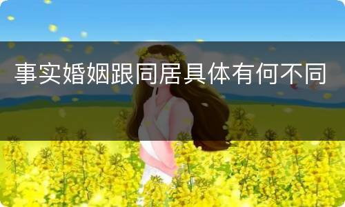 事实婚姻跟同居具体有何不同