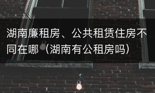 湖南廉租房、公共租赁住房不同在哪（湖南有公租房吗）