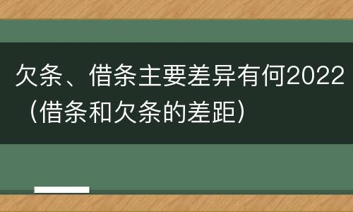 欠条、借条主要差异有何2022（借条和欠条的差距）