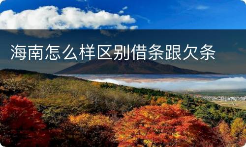 海南怎么样区别借条跟欠条