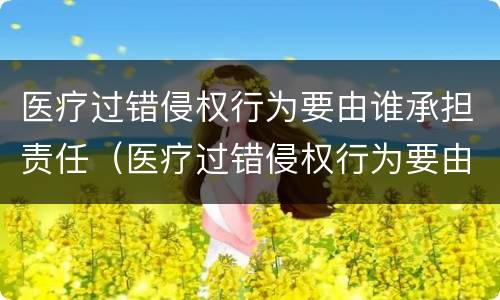 医疗过错侵权行为要由谁承担责任（医疗过错侵权行为要由谁承担责任和义务）