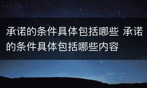 承诺的条件具体包括哪些 承诺的条件具体包括哪些内容