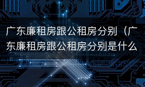 广东廉租房跟公租房分别（广东廉租房跟公租房分别是什么）