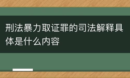 刑法暴力取证罪的司法解释具体是什么内容