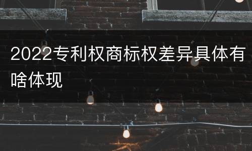 2022专利权商标权差异具体有啥体现