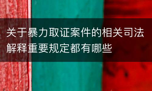 关于暴力取证案件的相关司法解释重要规定都有哪些
