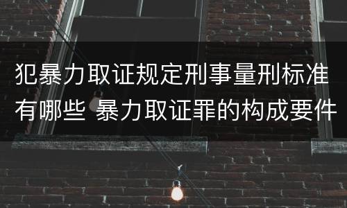 犯暴力取证规定刑事量刑标准有哪些 暴力取证罪的构成要件
