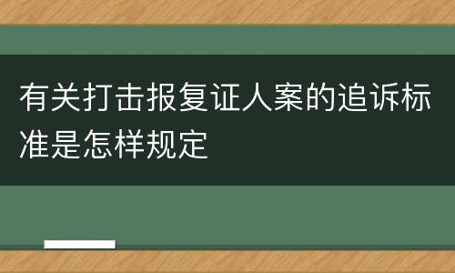 有关打击报复证人案的追诉标准是怎样规定