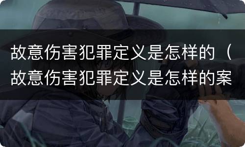 故意伤害犯罪定义是怎样的（故意伤害犯罪定义是怎样的案件）