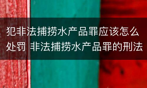 犯非法捕捞水产品罪应该怎么处罚 非法捕捞水产品罪的刑法处罚