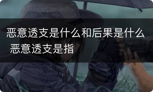 恶意透支是什么和后果是什么 恶意透支是指