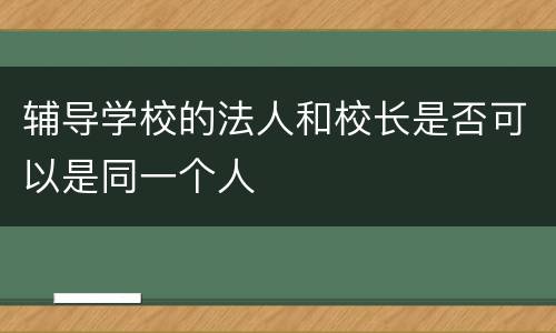 辅导学校的法人和校长是否可以是同一个人