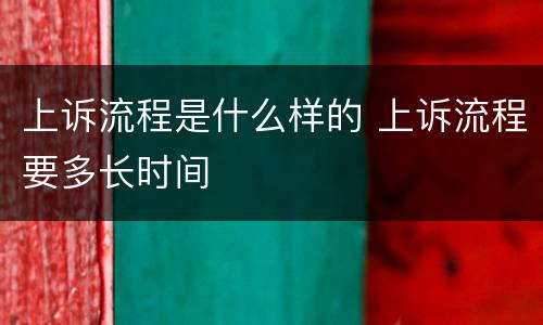 上诉流程是什么样的 上诉流程要多长时间