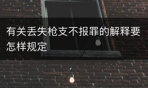 有关丢失枪支不报罪的解释要怎样规定