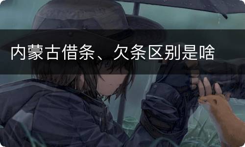 内蒙古借条、欠条区别是啥