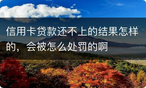 信用卡贷款还不上的结果怎样的，会被怎么处罚的啊