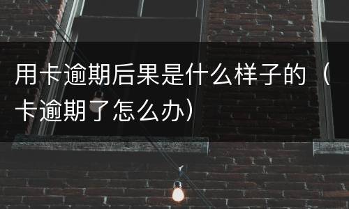 用卡逾期后果是什么样子的（卡逾期了怎么办）