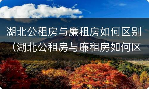 湖北公租房与廉租房如何区别（湖北公租房与廉租房如何区别呢）