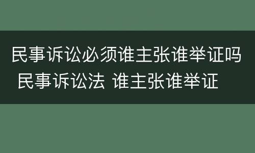 民事诉讼必须谁主张谁举证吗 民事诉讼法 谁主张谁举证