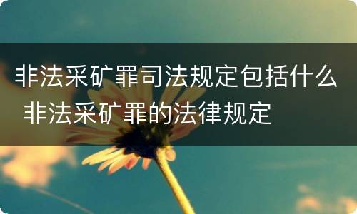 非法采矿罪司法规定包括什么 非法采矿罪的法律规定