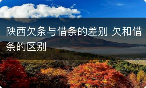 陕西欠条与借条的差别 欠和借条的区别