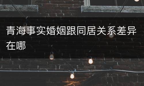 青海事实婚姻跟同居关系差异在哪