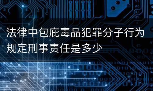 法律中包庇毒品犯罪分子行为规定刑事责任是多少