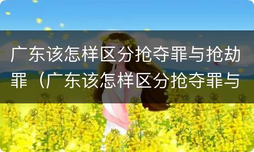 广东该怎样区分抢夺罪与抢劫罪（广东该怎样区分抢夺罪与抢劫罪呢）